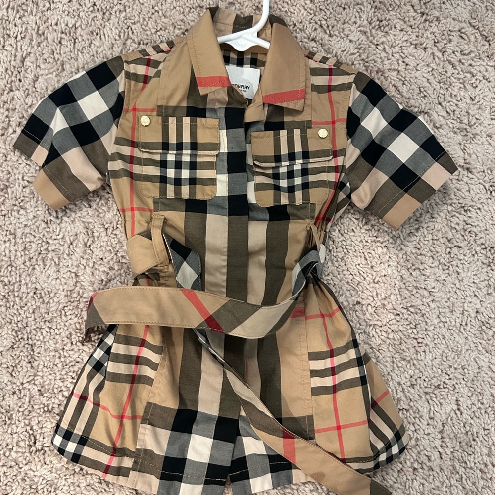 Burberry Kids Casual Dress - Beige and Black Check